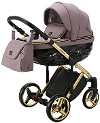 Детская коляска Adamex Chantal Special Edition Deluxe 3 в 1 С115 (СИРЕН.ПУДР.КОЖА ЗОЛОТ РАМА)