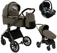 Детская коляска Pituso Mayla Lux 3 в 1 с автокреслом Baesa Mocca