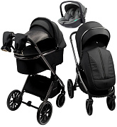Детская коляска AmaroBaby Genius 3 в 1 с автокреслом Rant Miro Olive черный