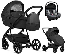 Детская коляска Tutis Viva 5 Plus Leather 2024 3 в 1 с автокреслом Elo Lux EduSky Grey 1452699 Black