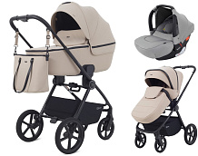 Детская коляска Rant Teo Soft 3 в 1 с автокреслом Cruise Grey Beige
