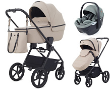 Детская коляска Rant Teo Soft 3 в 1 с автокреслом Aster Zero Olive Beige