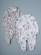 Комбинезон-стойка Little Star Цветы 2 шт 31031 (ЧЗ-мз) серый/белый 56
