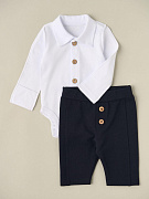 Боди, штанишки Little Star 72202 (ЧЗ-мз) белый/синий 56