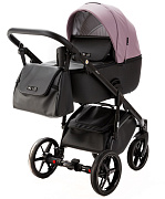 Детская коляска Adamex Nola Deluxe 2 в 1 N-SD106 (СИРЕНЬ КОЖА + ЧЕРН.КОЖА)