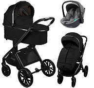 Детская коляска AmaroBaby Motus Premium Ecco 3 в 1 с автокреслом Rant Miro Olive черный