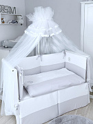 Комплект постельного белья Lepre New Velour Bear 6 предметов 125х65 см серый/белый