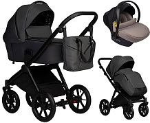Детская коляска Indigo Solio 3 в 1 с автокреслом Avionaut Cosmo Beige So05 т.серый