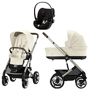 Коляска Cybex Talos S Lux TPE complete Cloud G Magic Black 3 в 1 Seashell Beige с дождевиками