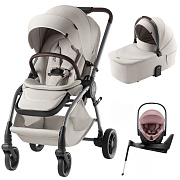 Коляска 3 в 1 Britax Roemer RIO LUX и автокресло Baby-Safe PRO Style Dusty Rose + Vario Base 5Z Soft Taupe
