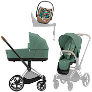 Коляска Cybex Priam IV Chrome Brown complete Cloud T One Love Base T 4 в 1 Leaf Green