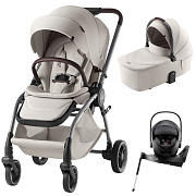 Коляска 3 в 1 Britax Roemer RIO LUX и автокресло Baby-Safe PRO Style Carbon Black + Vario Base 5Z Soft Taupe