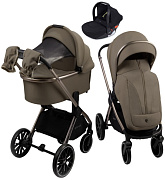 Детская коляска AmaroBaby Genius 3 в 1 с автокреслом Rant Cruise Black коричневый