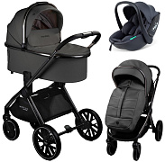 Детская коляска AmaroBaby Motus Premium Ecco 3 в 1 с автокреслом Rant Miro Dark Grey серый