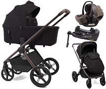 Детская коляска Peppy Soho 4 в 1 с автокреслом Verona Brown и базой Black (черный) рама шоколад