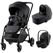 Коляска 3 в 1 Britax Roemer RIO Style и автокресло Baby-Safe PRO Space Black Carbon Black