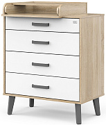 Детский пеленальный комод Атон Gall Nero 804 с органайзером дуб сонома-белый