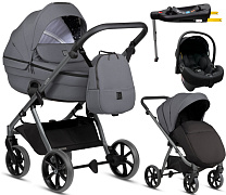 Детская коляска Tutis Uno 6 Plus Essential collection 4 в 1 с автокреслом Elo Lux EduSky Black и базой 1602169 Antracite с сумкой