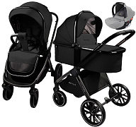 Детская коляска AmaroBaby Motus V2 3 в 1 с автокреслом Rant Cruise Grey черный
