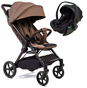 Прогулочная коляска Peppy Vigo с автокреслом Jet Black Mocca мокко