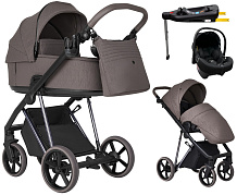 Детская коляска Roan Sol Luxury 2.0 4 в 1 с автокреслом Tutis Elo Lux EduSky Black и базой SLSH/11 Silhouette/Nickel/руч.Cappuccino/к.Capp