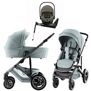Коляска 4 в 1 Britax Roemer Smile 5Z Style и автокресло Baby-Safe PRO LUX Urban Olive + Vario Base 5Z Harbor Blue