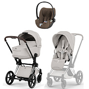 Коляска Cybex Priam V Chrome Style Cloud T Coconut Brown Plus 3 в 1 City Grey