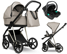 Детская коляска Roan Sol Vintage Luxury 2.0 3 в 1 с автокреслом Pituso Santiso Pro VIN 06/HZ Hazel/Champagne/руч.Black