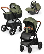 Детская коляска 3 в 1 Tomix Walker LUX GREEN+SHINNY BLACK