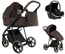 Детская коляска Roan Sol 2.0 3 в 1 с автокреслом Tutis Elo Black SLL/34/T Turkish Coffe/Black/руч.Cappuccino