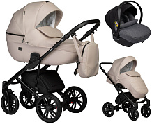 Детская коляска Indigo Mio Eco 3 в 1 с автокреслом Avionaut Cosmo Grey 02 св.бежевая кожа