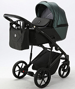 Детская коляска Adamex Mobi Deluxe 2 в 1 M-SD07 (ТЕМНО-ЗЕЛЕНЫЙ ПЕРЛ+ЧЕРН.КОЖА)