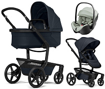 Детская коляска 3 в 1 Joolz Day 5 и автокресло Britax Roemer Baby-Safe Pro Style Sage green без адаптеров Dark Navy Blue