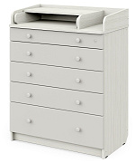 Детский пеленальный комод Атон М MAKS ЛДСП 80/5 с органайзером древесина белая-серый