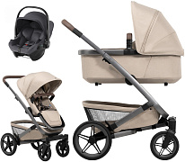 Детская коляска 3 в 1 Joolz Geo5 и автокресло Baby-Safe Core Midnight Grey Sandy Taupe