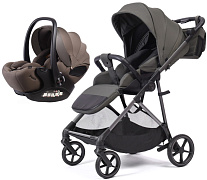 Прогулочная коляска Peppy Amici с автокреслом Verona Brown Antrazit рама Grey