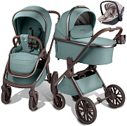 Детская коляска AmaroBaby Motus Premium Ecco Exclusive 3 в 1 с автокреслом Rant Miro Beige лагуна