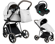 Детская коляска Roan Sol Vintage Luxury 2.0 3 в 1 с автокреслом Pituso Santiso Pro PIX/50/L Pixel/Light/Black/руч.Cappuccino