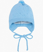 Шапочка вязаная AmaroBaby Pure Love Cutie с подкладом голубой 44