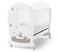 Детская кровать Erbesi Mirtillone с окном белый/песочный