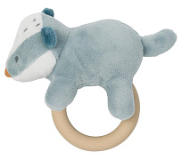 Игрушка мягкая Nattou Rattle FELIX & LEO Барсук с кольцом 595179