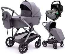 Коляска Agex Prima Pro 3 в 1 с автокреслом i-Safe Grey APS214 Sora серый