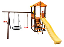 Детский игровой комплекс Perfetto Sport Bari-4 + качели Паутина