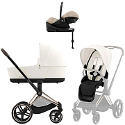 Коляска Cybex Priam IV Rosegold complete Cloud G3 Almond Beige Base G3 4 в 1 Off White