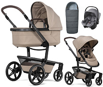 Детская коляска 3 в 1 Joolz Day 5 и автокресло Baby-Safe Core Frost Grey без адаптеров + конверт в подарок Sandy taupe