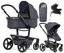 Детская коляска 4 в 1 Joolz Day 5 и автокресло Baby-Safe Core Space Black и база Baby-Safe Core + конверт в подарок Stone grey