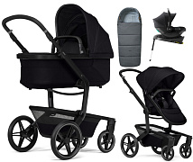 Детская коляска 4 в 1 Joolz Day 5 и автокресло Baby-Safe Core Space Black и база Baby-Safe Core без адаптеров + конверт в подарок Space black