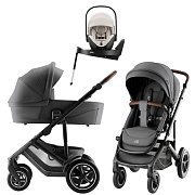 Коляска 3 в 1 Britax Roemer Smile 5Z Style и автокресло Baby-Safe PRO LUX Soft Taupe + Vario Base 5Z Mineral Grey