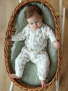 Комбинезон растущий на молнии Little Star Цветочки, птички и клубнички 13016 (ЧЗ-мз) крем 74