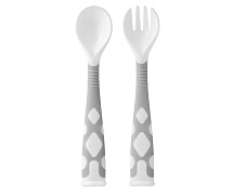 Набор столовых приборов Roxy-Kids для малышей в пенале RFD-002-Gr серый